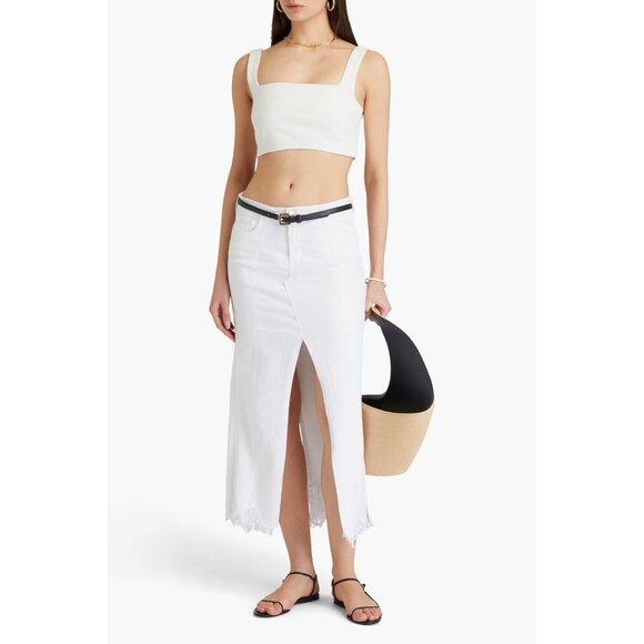 Loulou Studio Anet Bra Top in Ivory XSmall New Womens Denim Crop Tank - Picture 16 of 16